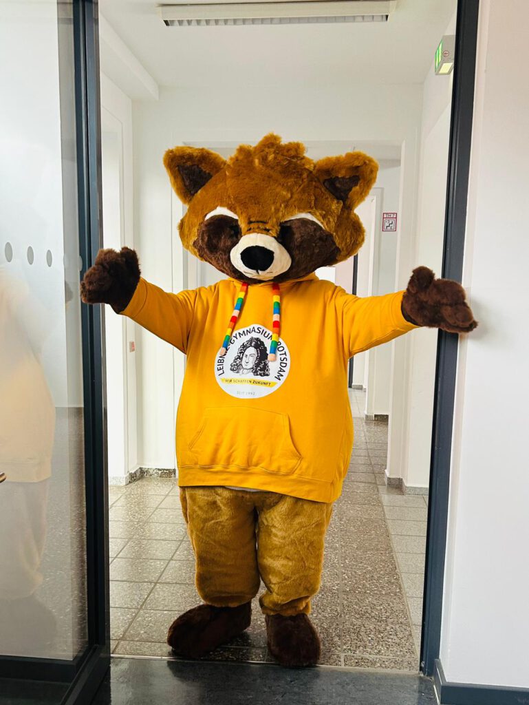 Willi Waschbär Schulmaskottchen 